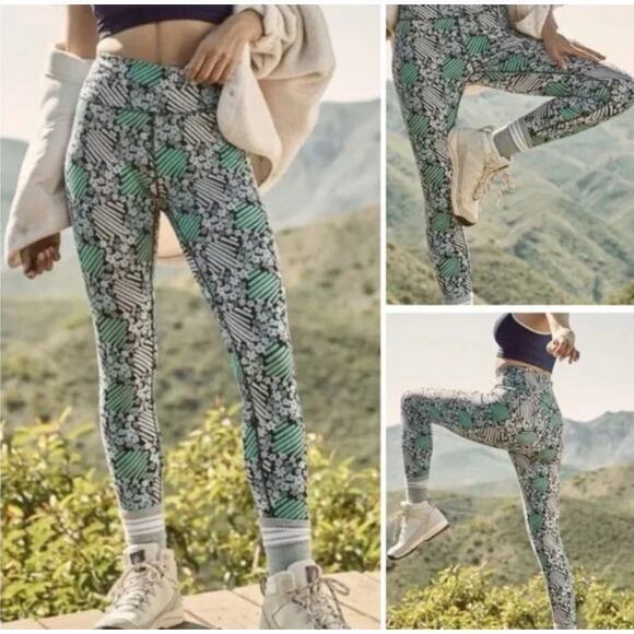 New! Free People Movement Daisy Check Printed Lose Control Active Legging, M - Picture 1 of 16